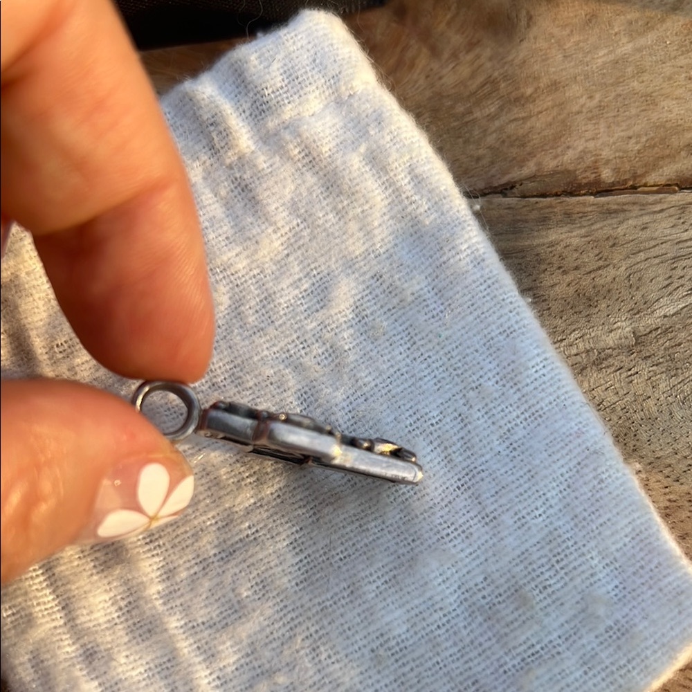 Multicolor Gemstone Silver Cross Pendant - image 3